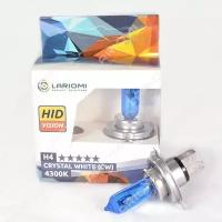 Лампа Галогенная H4 12V 60/55W P43t Crystal White (4300K) (Коробка 2 Шт.) LARIOMI арт. LB1123CW