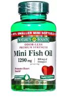 Natures Bounty Капсулы "Омега-3 900 мг" (Odor-Less Premium Strength Mini Fish Oil 1290 mg Softgels), 90шт