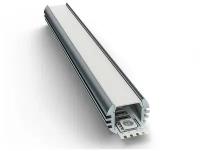 Круглый алюминиевый профиль для установки светодиодной ленты с матовым белым рассеивателем, серебро, 1000х18.3х15.6 мм, IP44, 2 заглушки