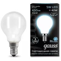 Светодиодная лампа Gauss LED Filament Globe OPAL E14 5W 4100K