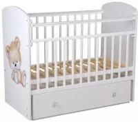 Кроватка детская Фея 750 Медвежонок, белый