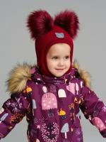 Шапка-шлем для девочки PlayToday, размер 48, бордовый