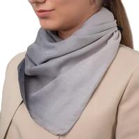Платок женский на шею и голову OSCAR/Eripek "Акварель" (серый/черный) / Косынка женская 95х95 см
