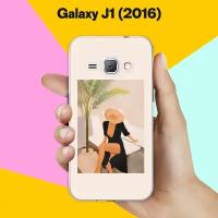 Силиконовый чехол на Samsung Galaxy J1 (2016) Девушка в черном / для Самсунг Галакси Джей 1 (2016)