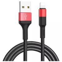 Кабель USB iPhone Lightning Hoco X26 <черно-красный>