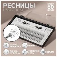 Ресницы накладные пучки (10) классика 10/12/14мм 01 изгиб C (наб 60 шт) пласт кор QF 9081778