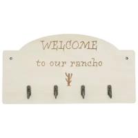 Ключница настенная для дома Riform "Welcome to our rancho №1", 4 крючка, 265х140х6мм