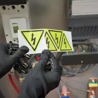 Наклейка из ПВХ: знак электробезопасности "Опасность поражения электротоком" 200х200х200 мм (5 шт)