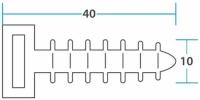 Пластиковый дюбель под хомут/стяжку REXANT, диаметр 10 мм, длина 40 мм (100 шт)