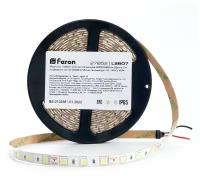 Лента светодиодная, 60SMD(5050)/m 14.4W/m 12V IP65 5m 6500К, LS607 FERON