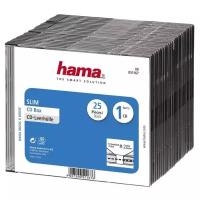 Бокс для CD/DVD дисков Slim Box, 25 шт, Hama, прозрачно-черный, H-51167