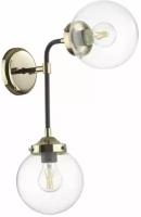 ODEON LIGHT 4971/2W LOFT ODL22 477 черный/золотой/прозрачный/стекло Бра E27 2*40W PRIAMA