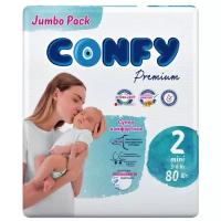 CONFY подгузники Premium 2 (3-6 кг) 80 шт