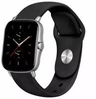 Универсальный силиконовый ремешок для смарт-часов Xiaomi, Amazfit, Huawei, Samsung Galaxy Watch, Garmin 22 мм, черный