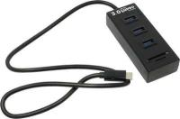 Orient (jk-331) USB3.0 Hub 3 port + SD/microSD Card Reader, подкл. Usb-c