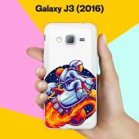 Силиконовый чехол на Samsung Galaxy J3 (2016) Астронавт на ракете / для Самсунг Галакси Джи 3 2016