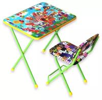 Комплект детской складной мебели ЦИРК-1 зеленый / Стол и стул Радуга