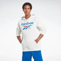 Толстовка Reebok для мужчин, Размер:XL, Цвет:белый, Модель:REEBOK IDENTITY BIG LOGO FLEECE HOODIE