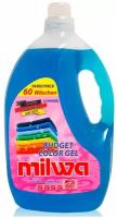 Гель для стирки MILWA Budget COLOR (3 л), для цветных и светлых тканей, 60 стирок