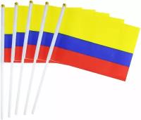 Флажок Колумбии на палочке, 15 х 22 см(10шт)