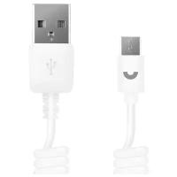 Кабель USB - micro USB, 1.5м, витой, белый, Prime Line