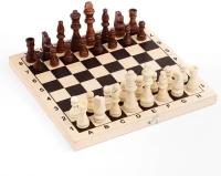 Шахматы обиходные (доска дерево 29 х 29 см, фигуры дерево, король h-9 см, пешка h-4 см)
