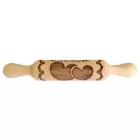 Инструменты для мастики и печенья "S-CHIEF" SHF-0101 Деревянная мини-скалка с узором 03 С любовью