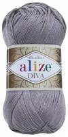 Пряжа Alize Diva - 1 шт, 348 темно-серый, 350м/100г, 100% микрофибра акрил /Ализе Дива/