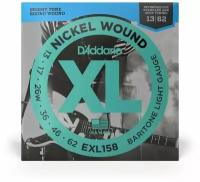 EXL158 XL NICKEL WOUND Струны для электрогитары Baritone-Light 13-62 D`Addario