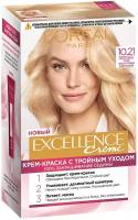 L'OREAL Крем-краска Excellence Creme с тройным уходом для волос, 10.21 Светло-светло-русый Перлам Осветл