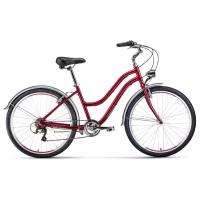 Велосипед FORWARD EVIA AIR 26 1.0 (26" 7 ск. рост 16") 2020-2021, красный/белый, RBKW1C367007