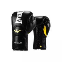 Перчатки тренировочные на шнуровке Everlast Elite Pro 18oz черные