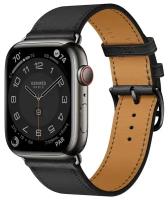 Часы Apple Watch Hermès Series 8 GPS + Cellular 45mm Space Black Stainless Steel Case with Single Tour Noir GLOBAL