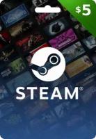 Пополнение кошелька Steam, карта оплаты Steam, регион US, 5 US