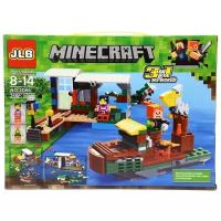 "Конструктор JLB Minecraft 3D96 ""Корабль у пристани"", 348 деталей /захватывающая игрушка по мотивам игры"