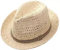 Шляпа летняя соломенная, цвет бежевый, размер 56-57