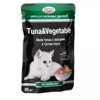 Влажный корм для кошек Gina с тунцом, с овощами (кусочки в соусе)