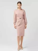 Платье миди с баской LO розовое (46)