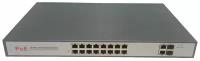 Коммутатор HTV-POE3116 16 портовый PoE 10/100 Mbps + 2/2 UpLink TP-SFP