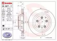 BREMBO 09987111 Диск тормозной задний вентилируемый