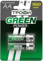 Аккумуляторная батарея Трофи HR6-2BL 1500mAh GREEN POWER