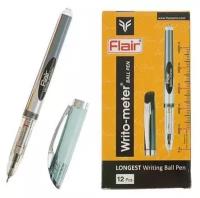 Ручка шариковая Flair Writo-Meter, узел- игла 0,6 мм (пишет 10 км) масляная основа, шкала на стержне, черная