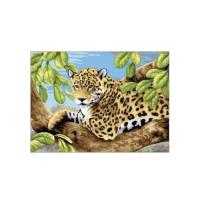 Раскраска по номерам "Леопард на дереве"