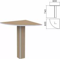 Стол приставной бюджет угловой, бюджет, 600х600х740 мм, орех онтарио (402664-160)