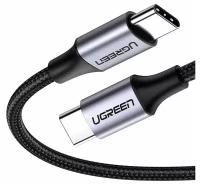 Кабель UGREEN US261-50152, Type C to Type C, 3A, PD 60W Fast Charge, скорость до 480 Мбит/с,, 2m, Black