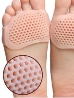 Гелевые полустельки / ортопедические дышащие подушечки в обувь / от натоптышей и болей стопы (бежевые)