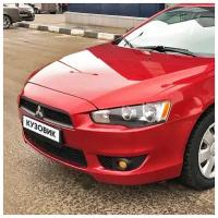 Бампер передний в цвет кузова Mitsubishi Lancer X Митсубиси Лансер 10 P26 - ORIENT RED - Красный