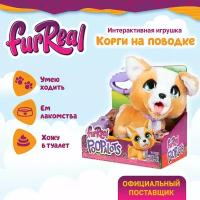 Фурриал Френдс. Интерактивная мягкая игрушка Корги на поводке 22 см. FurReal Friends