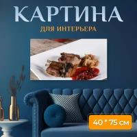 Картина на холсте "Стойка, дикая свинья, мясо" на подрамнике 75х40 см. для интерьера