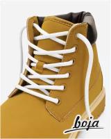 Шнурки для обуви BOJA (LUX), круглые, белые, 100 см, для кроссовок; ботинок; кед; бутсов